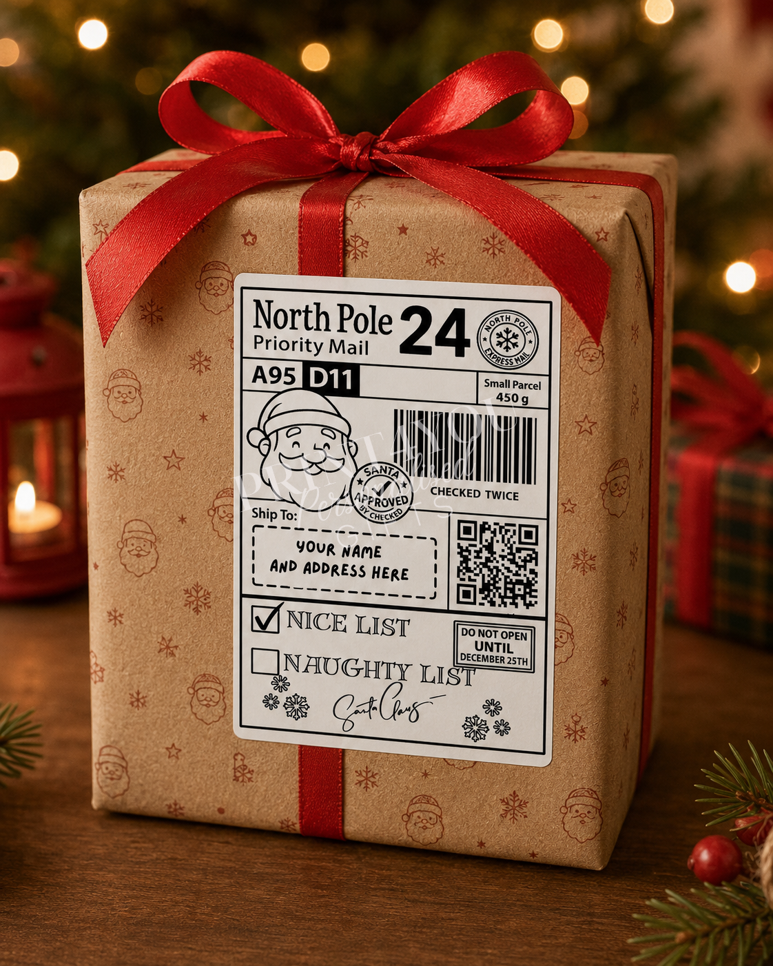 5 x Magical Christmas Santa Gift Postage Label – QR Code Santa Tracker