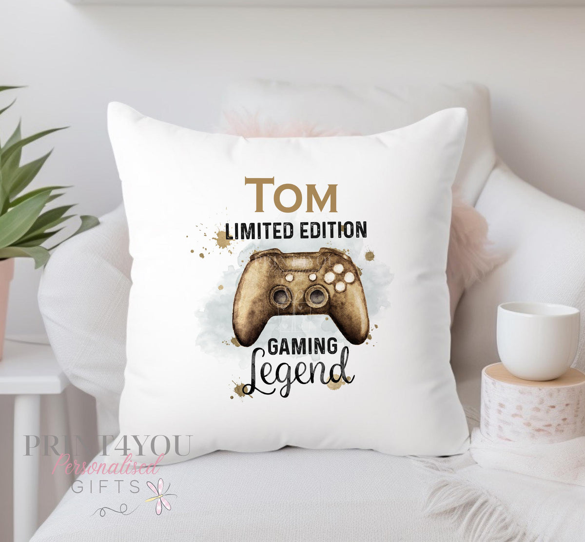 Personalised kids' cushion cover, soft washable fabric, 40 x 40cm