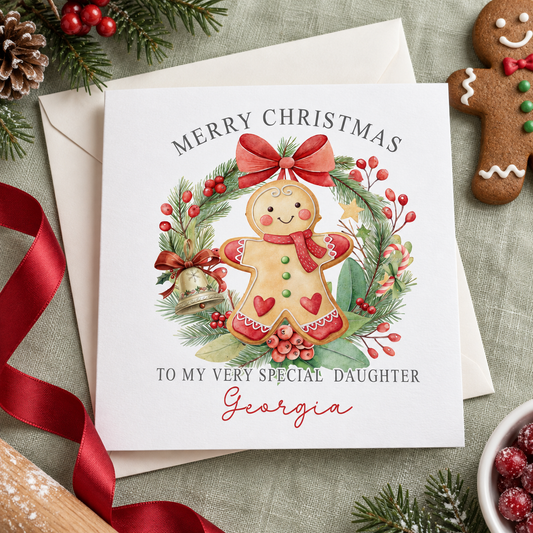 Personalised Daughter Christmas Card – card mockup