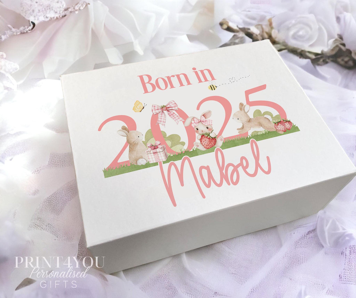 Plain white magnetic gift box with lid, shown closed, ready for personalisation with a name or verse