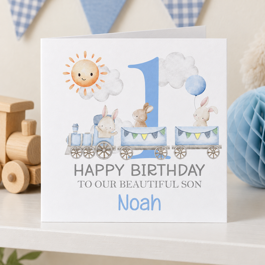First Birthday Card for Our Son – card mockup