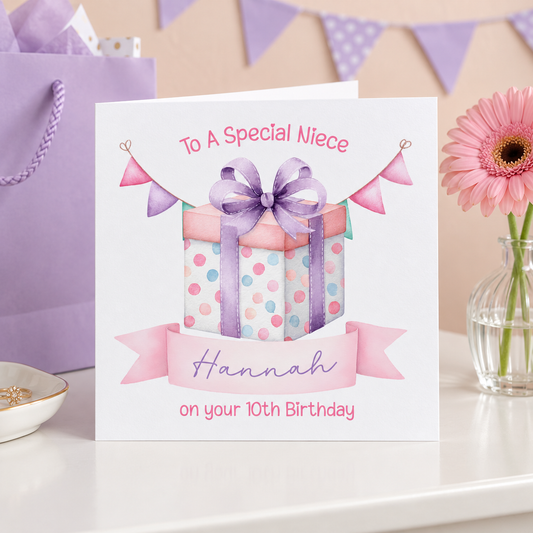 Personalised Birthday Card with Gift Box – card mockup