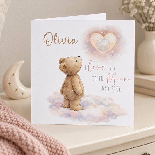 Personalised Teddy Bear Card – card mockup