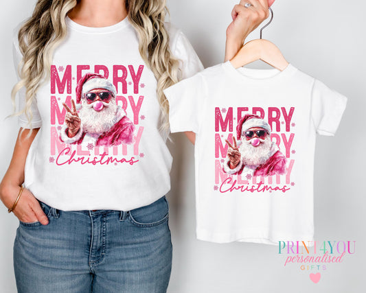 Matching mummy and me Christmas t-shirts with, baby size 0-3 months