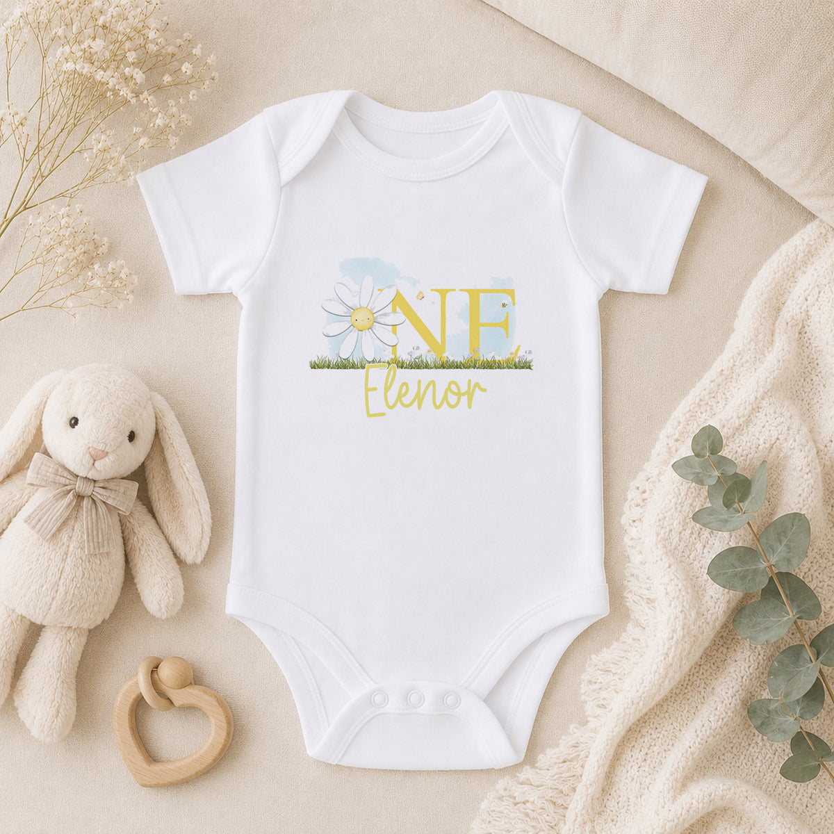 Personalised Baby Girl First Birthday baby vest