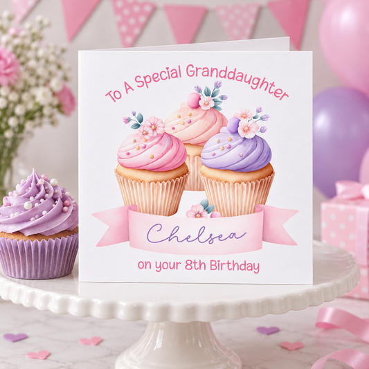 Personalised Girls Birthday Card – card mockup