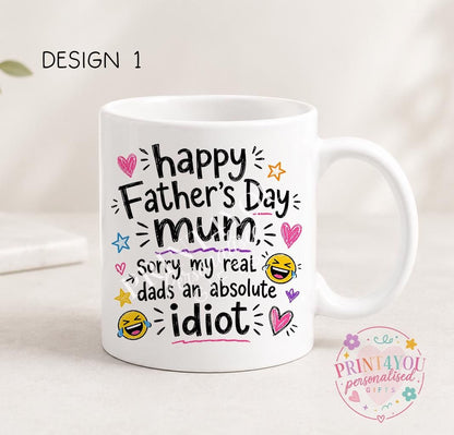 Sweary Father's Day mug design 11, double sided ceramic coffee mug