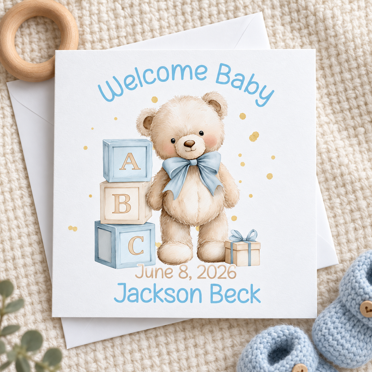 Welcome Baby Boy Card – card mockup