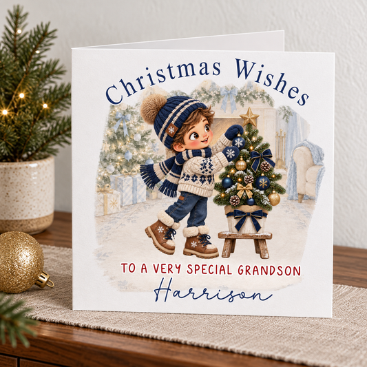 Personalised Christmas Card for Grandson – card mockup