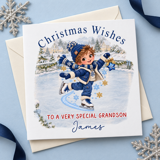 Personalised Christmas Card for Grandson – card mockup