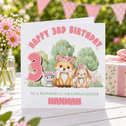 Woodland Friends Birthday Card – card mockup
