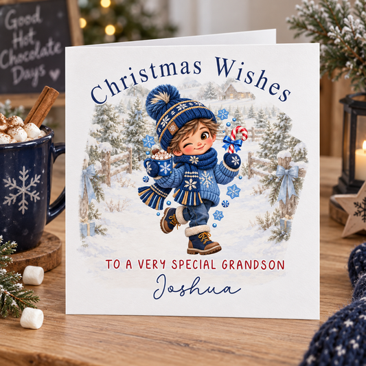 Personalised Christmas Card for Grandson – card mockup