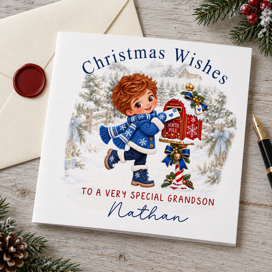Personalised Christmas Card for Grandson – card mockup