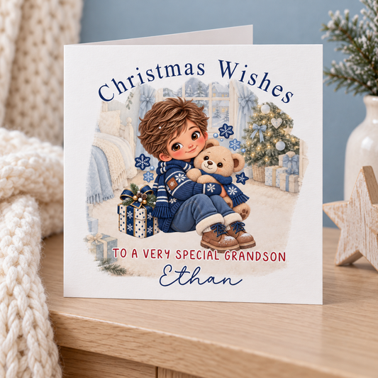 Personalised Christmas Card for Grandson – card mockup