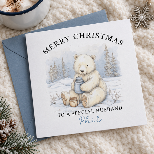 Personalised Husband Christmas Card – card mockup
