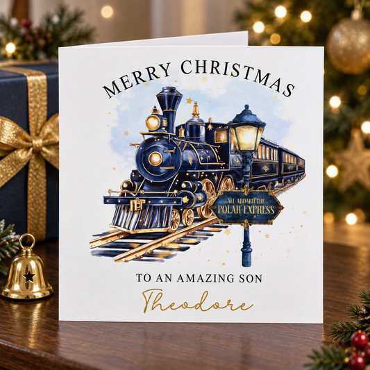 Personalised Son Christmas Card – card mockup
