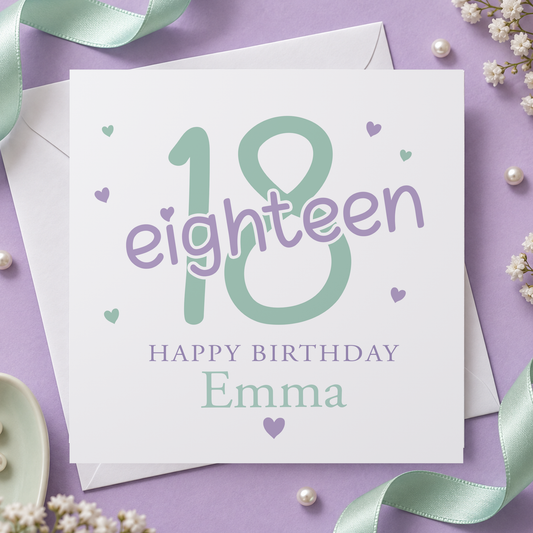 18th Birthday Card - Personalised Milestone Keepsake