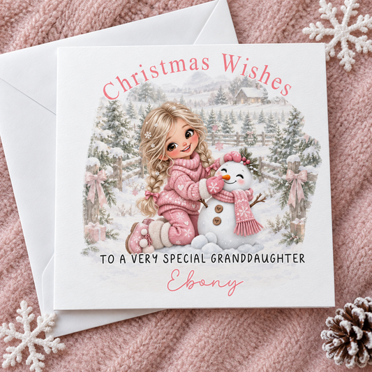 Personalised Christmas Card for Granddaughter – card mockup