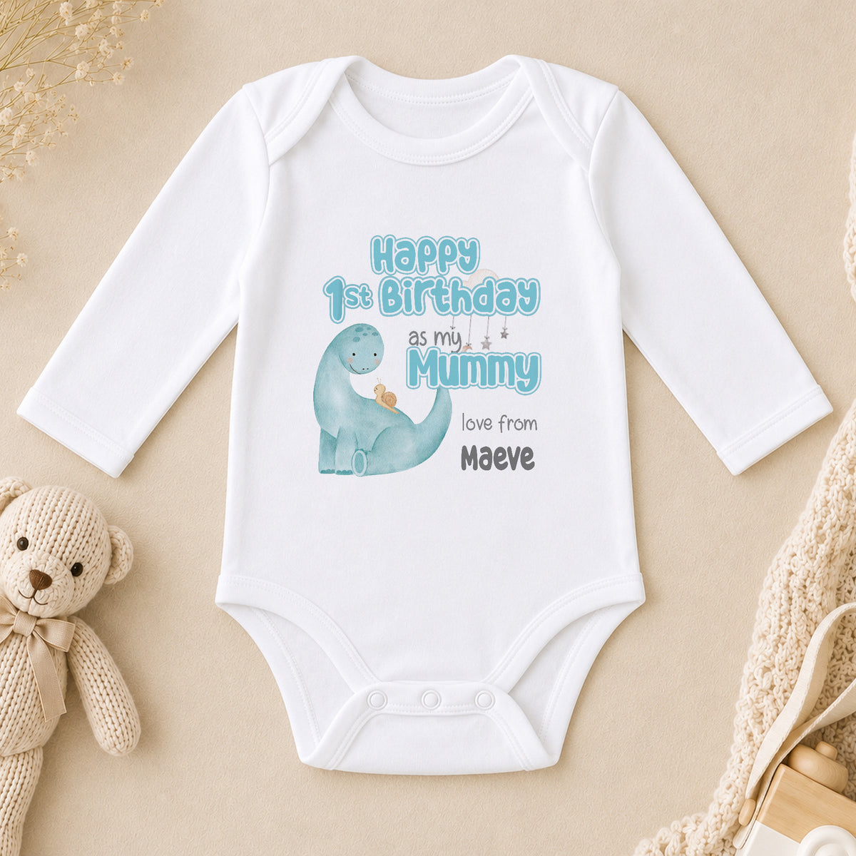 Personalised 1st Birthday as Mummy long sleeve vest