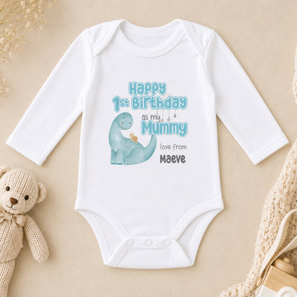 Personalised 1st Birthday as Mummy long sleeve vest