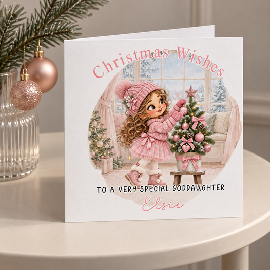 Personalised Christmas Card for Goddaughter – card mockup