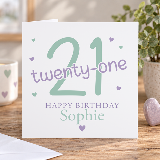 21st Birthday Card – Personalised Milestone Keepsake