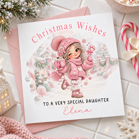 Personalised Christmas Card for Daughter – card mockup