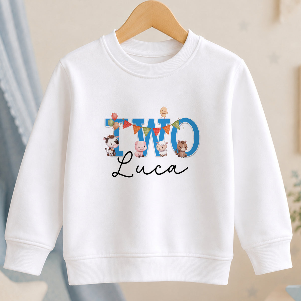 Personalised Turning Two on the Farm jumper