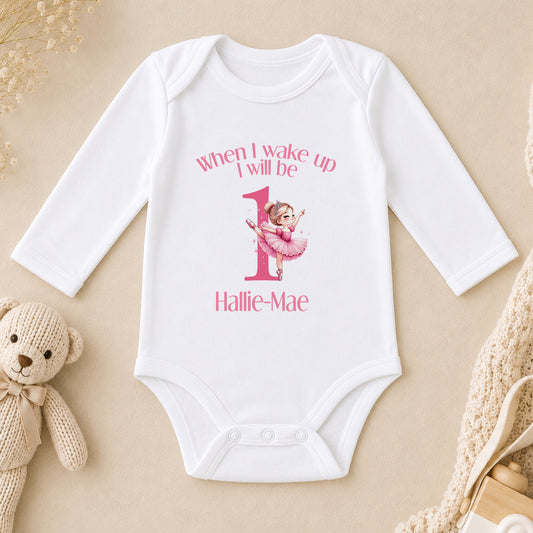 Personalised First Birthday long sleeve vest