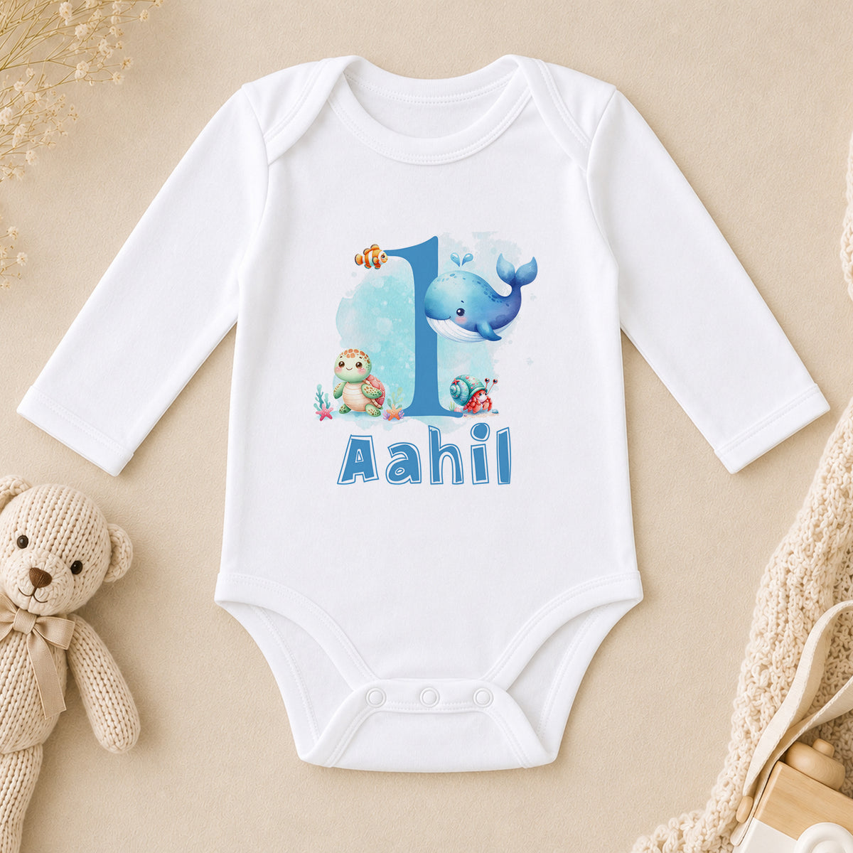 Personalised First Birthday long sleeve vest