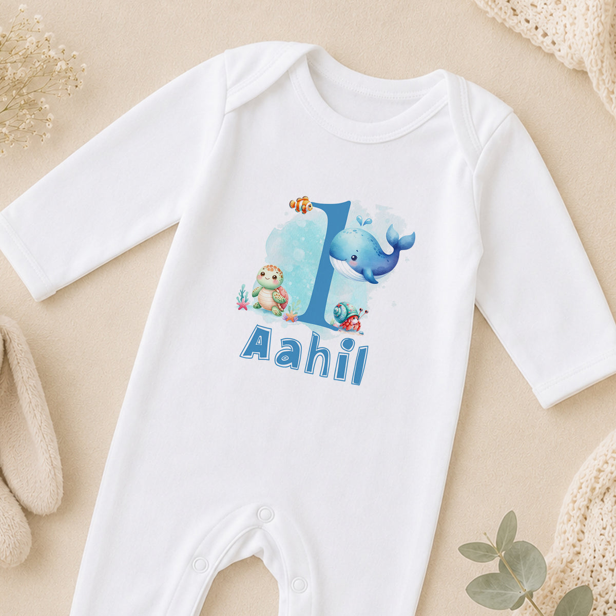 Personalised First Birthday sleepsuit