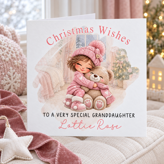 Personalised Christmas Card for Granddaughter – card mockup