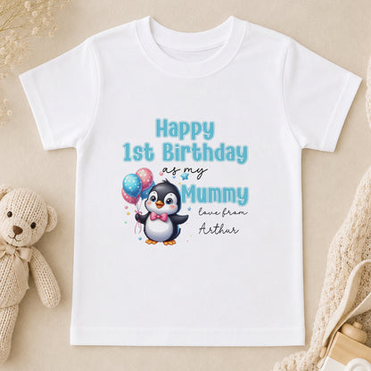Personalised Happy Birthday Mummy or Daddy Baby t-shirt