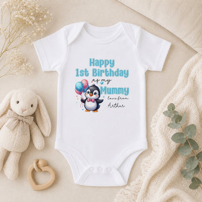 Personalised Happy Birthday Mummy or Daddy Baby baby vest