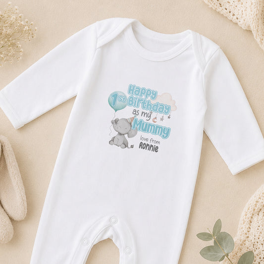Personalised 1st Birthday as Mummy sleepsuit