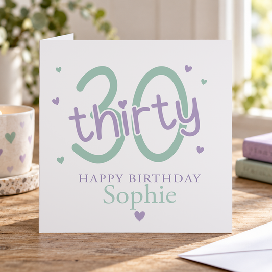 30th Birthday Card – Personalised Milestone Keepsake