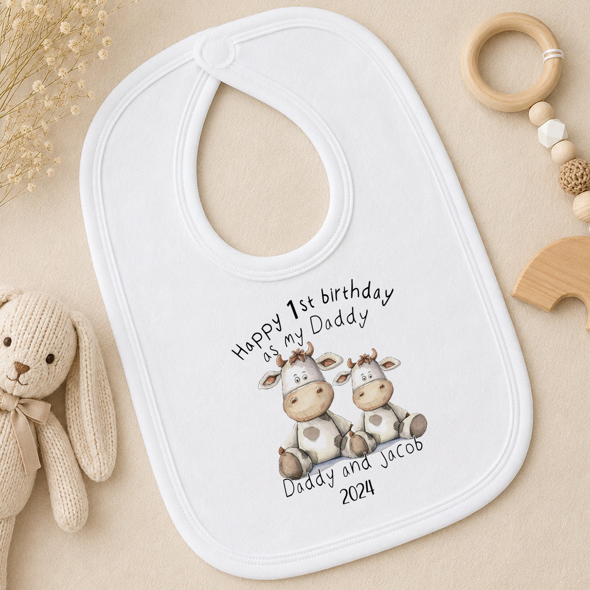 Personalised Happy Birthday Daddy bib