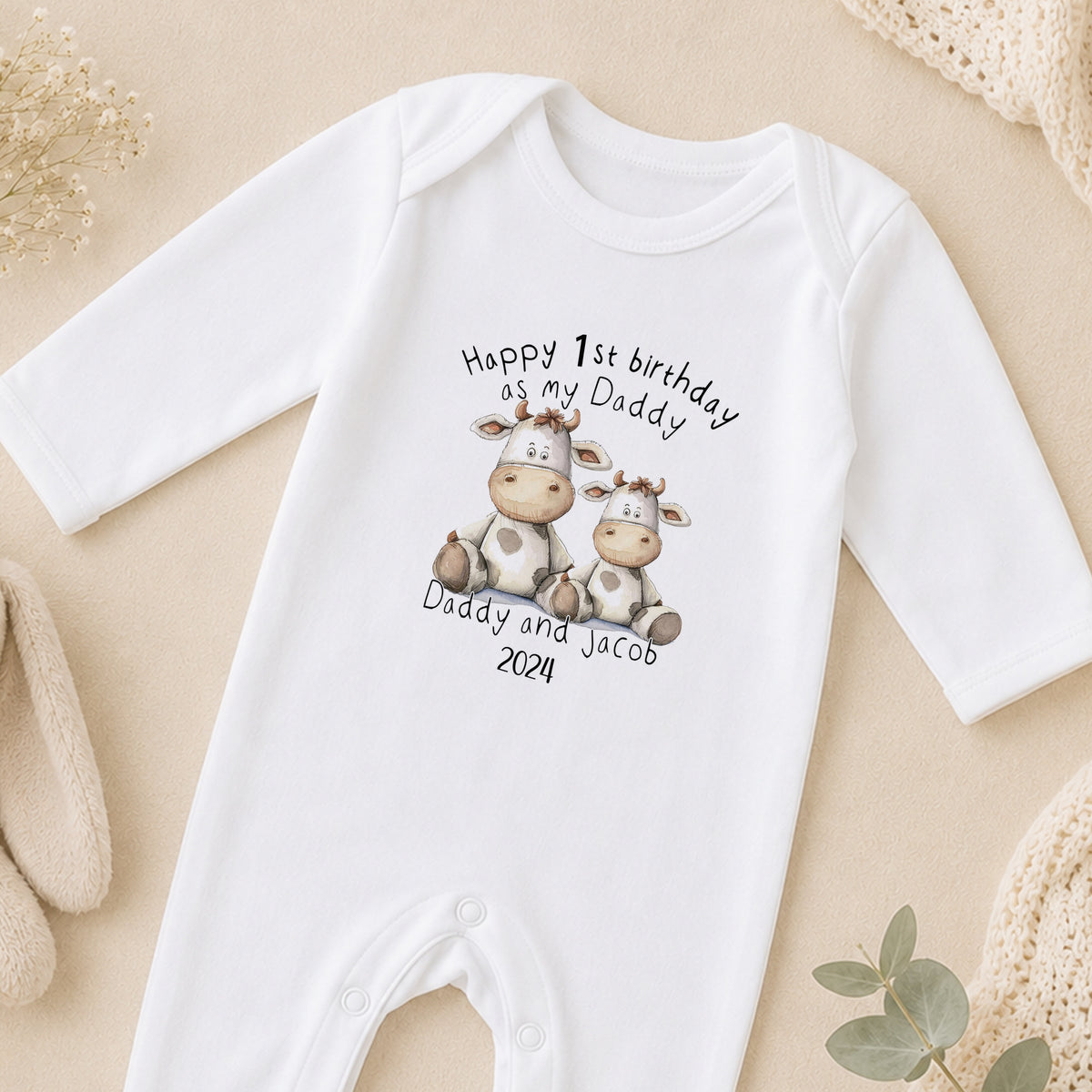 Personalised Happy Birthday Daddy sleepsuit