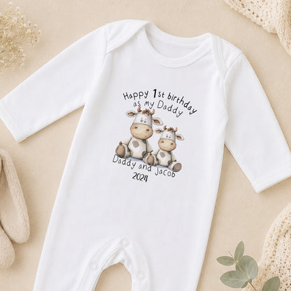 Personalised Happy Birthday Daddy sleepsuit