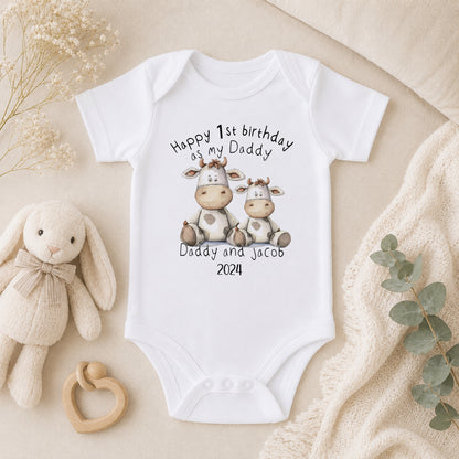 Personalised Happy Birthday Daddy baby vest