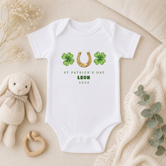 Personalised Irish Baby Outfit - Custom Name Sleepsuit & Tee baby vest