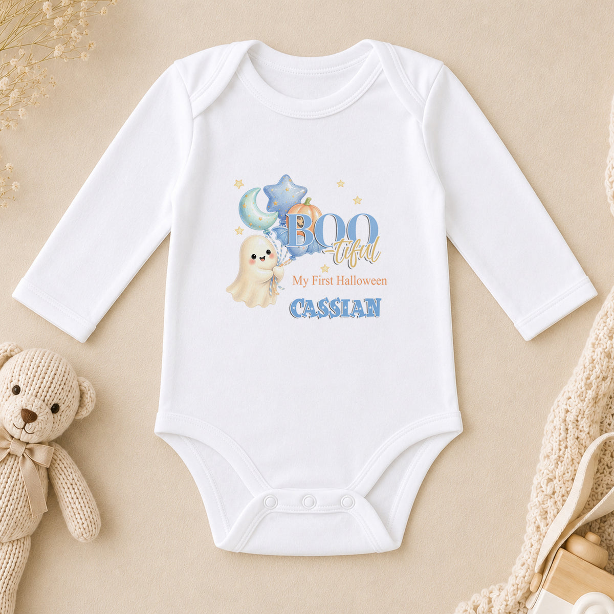 Personalised First Halloween Baby long sleeve vest