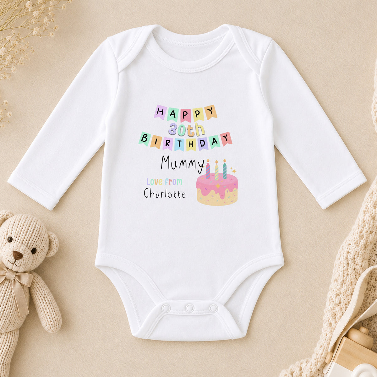 Personalised 1st Birthday As My Mummy long sleeve vest