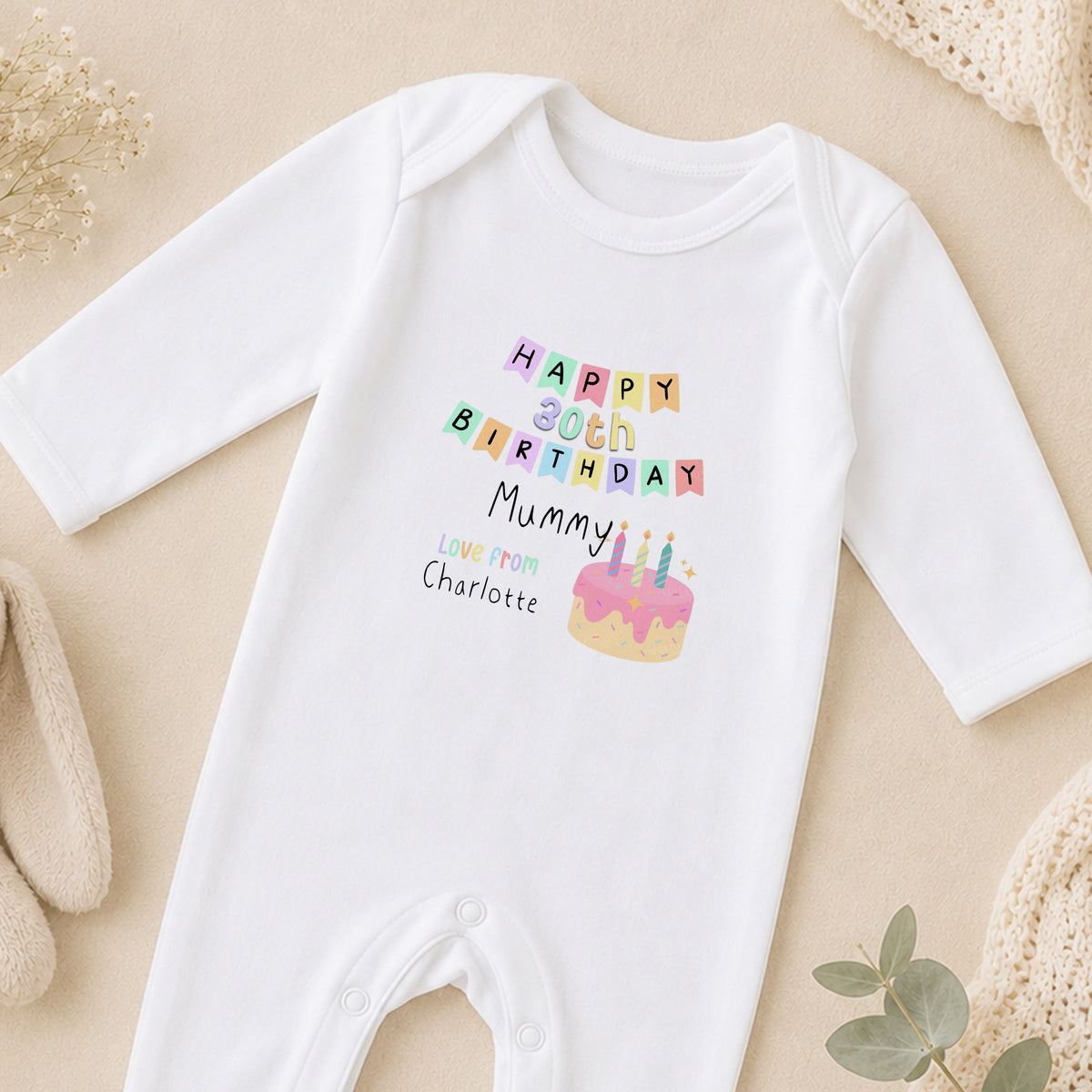 Personalised 1st Birthday As My Mummy sleepsuit