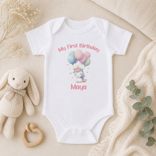 Personalised First Birthday baby vest
