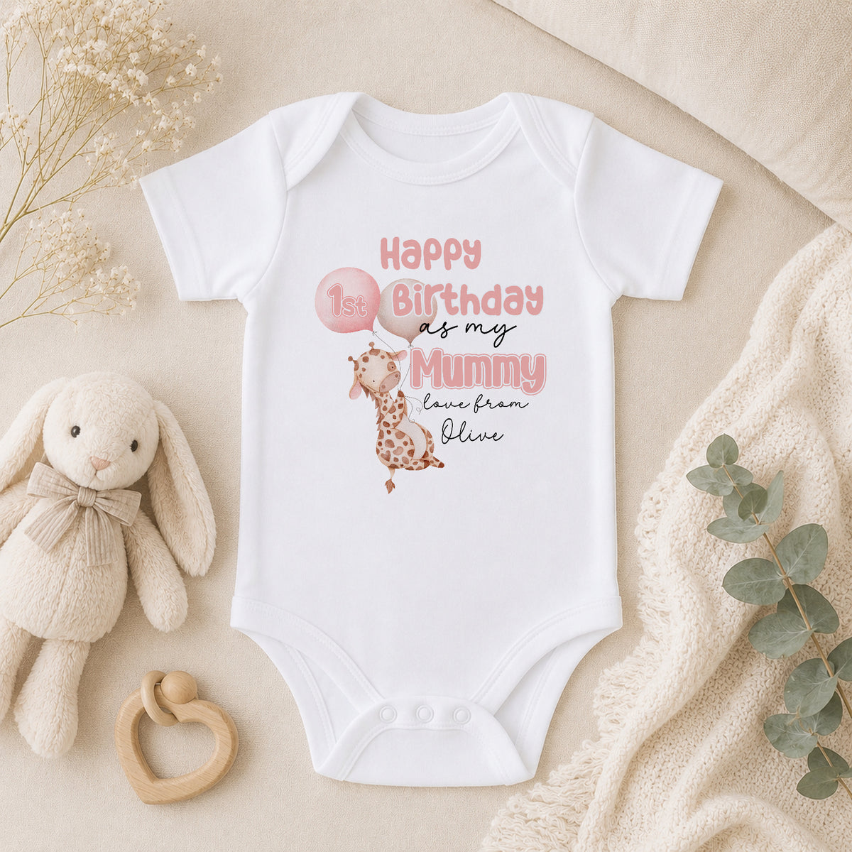 Personalised Happy Birthday Mummy baby vest