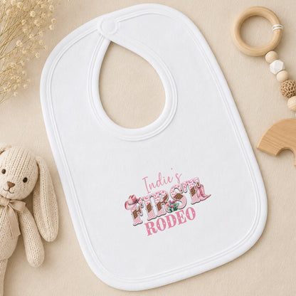 Personalised My First Rodeo Baby bib