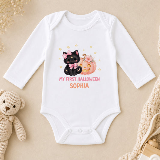 Personalised First Halloween long sleeve vest