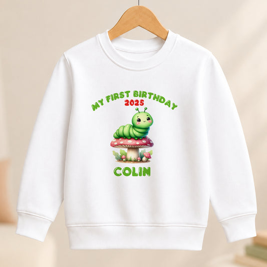 Personalised Caterpillar First Birthday jumper