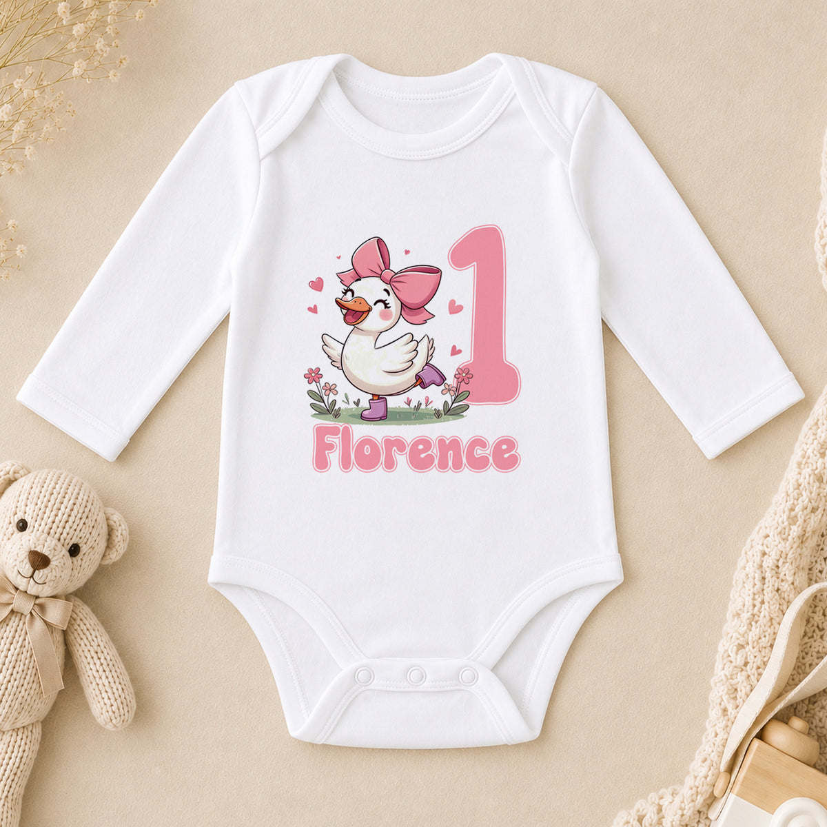Personalised Silly Goose 1st Birthday long sleeve vest